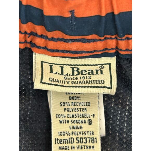 L.L. Bean Men's Orange Blue Stripped Swim Trunks Shorts Size M - Picture 7 of 8